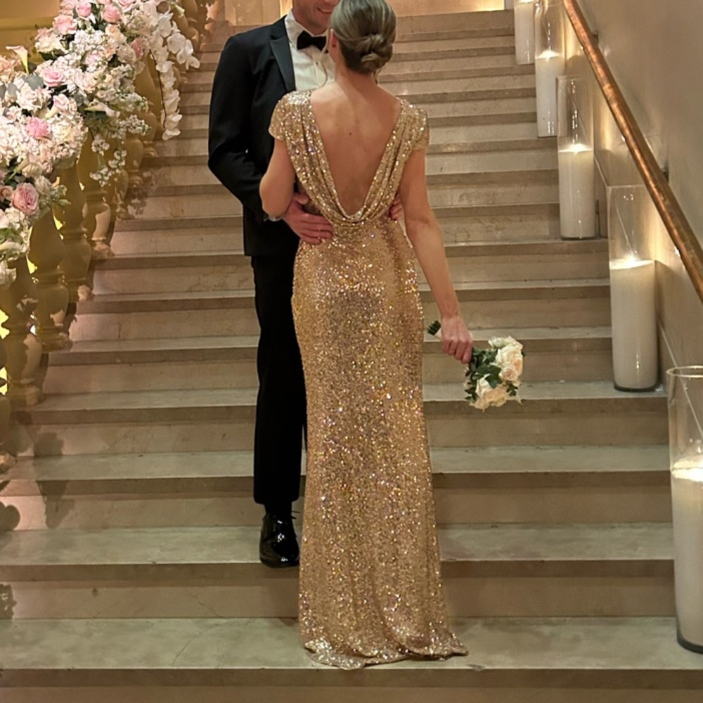 Badgley Mischka Gold Gown